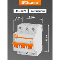 Автоматический выключатель TDM ELECTRIC ВА47-63 3Р 10А SQ0218-0018