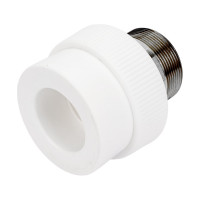 Комбинированная муфта под ключ PRO AQUA PP-R НР белая d-50 мм 2" PA23523Pb