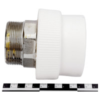 Комбинированная муфта под ключ PRO AQUA PP-R НР белая d-50 мм 2" PA23523Pb