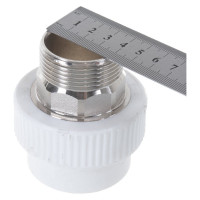 Комбинированная муфта под ключ PRO AQUA PP-R НР белая d-40 мм 1 1/4" PA23520Pb