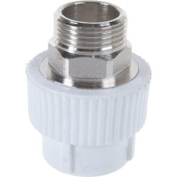 Комбинированная муфта под ключ PRO AQUA PP-R НР белая d-32 мм 1" PA23518Pb