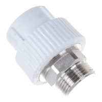 Комбинированная муфта под ключ PRO AQUA PP-R НР белая d-32 мм 1" PA23518Pb