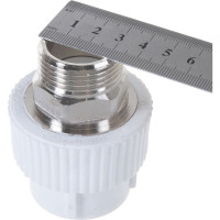 Комбинированная муфта под ключ PRO AQUA PP-R НР белая d-32 мм 1" PA23518Pb