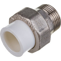 Комбинированная разъемная муфта (американка) PRO AQUA PP-R НР белая d-20 мм 3/4" PA21010b