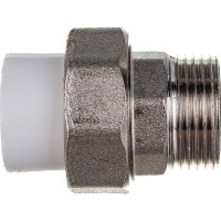 Комбинированная разъемная муфта (американка) PRO AQUA PP-R НР белая d-20 мм 3/4" PA21010b