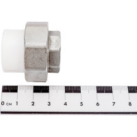 Комбинированная разъемная муфта (американка) PRO AQUA PP-R ВР белая d-20 мм 1/2" PA20008b