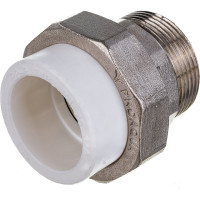 Комбинированная разъемная муфта (американка) PRO AQUA PP-R НР белая d-40 мм 1 1/2" PA21021b