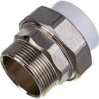 Комбинированная разъемная муфта (американка) PRO AQUA PP-R НР белая d-40 мм 1 1/2" PA21021b