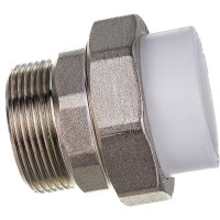 Комбинированная разъемная муфта (американка) PRO AQUA PP-R НР белая d-40 мм 1 1/2" PA21021b