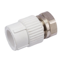 Муфта с накидной гайкой PRO AQUA PP-R белая d-25 мм 1" PA29015b