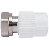 Муфта с накидной гайкой PRO AQUA PP-R белая d-25 мм 1" PA29015b