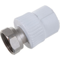 Муфта с накидной гайкой PRO AQUA PP-R белая d-32 мм 1" PA29018b