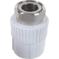 Муфта с накидной гайкой PRO AQUA PP-R белая d-32 мм 1" PA29018b