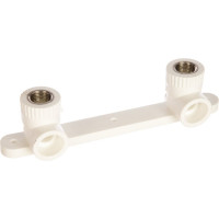 Комбинированный двойной угольник с креплением PRO AQUA PP-R  ВР белый, 25 мм, 1/2" PA280012Pb