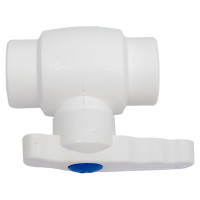 Шаровой кран со стандартным проходом PRO AQUA PP-R белый d-25 мм PA44010b