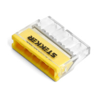 Монтажная клемма STEKKER 5-проводная для 1-жильного проводника, LD2273-205 32391