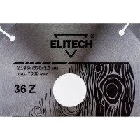 Диск пильный по дереву (185х30 мм; 2 мм; 36Z) Elitech 1820.054100