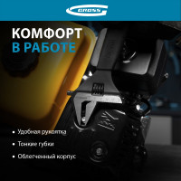 Разводной ключ, 250мм, CrV, тонкие губки, защитные насадки GROSS 15569