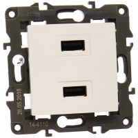 Зарядное устройство USB ЭРА 14-4110-01 230В/5В-2100мА, IP20, Elegance, белый Б0034358