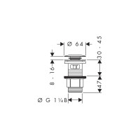 Сливной набор HANSGROHE 50105000 Push-open для раковины 00000035843