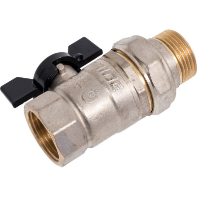 Кран шаровой латунь никель LD Pride Ду 25 Ру40 ВР американка полнопроходной 007-8019 544843