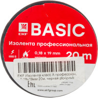 Изолента EKF класс А профессион. 0,18x19мм 20м. черная 10 шт. plc-iz-a-b