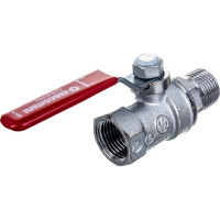 Шаровой кран Giacomini R254DL 1/2", внутренняя/наружная, ручка-рычаг красный, хромированный R254LX003