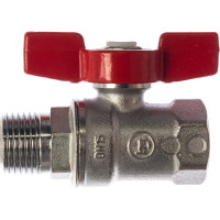 Шаровой кран Giacomini R254D 1/2", внутренняя/наружная, ручка-бабочка красная, хромированный R254X003