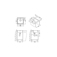 Мойка ALVEUS BASIC 140 NAT-90 465х465 мм, 1X в комплекте с сифоном 1102384 1100905