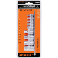 Набор торцевых головок TORX (E4-E16; 1/4"; 1/2"; 9 шт.) АвтоDело 39879 16270