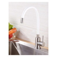 Смеситель для кухни Solone с гибким цветным изливом серый EZA4-F090GY