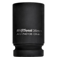 Головка ударная шестигранная удлиненная (36 мм; 1DR) AV Steel AV-740136