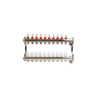 Коллекторная группа VRT 1"х3/4", евроконус, 10 выходов, c расходомерами 530138