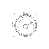 Мойка mixline круглая, 49х49х18 см, 0.8, выпуск 3 1/2, с сифоном, декор 532306