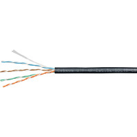 Кабель витая пара UTP (U/UTP) Cabeus категория 5e, 4 пары (24 AWG), одножильный, черный, LSZH, нг(А)-HF UTP-4P-Cat.5e-SOLID-LSZH-BK-100