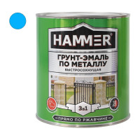Грунт-эмаль по металлу HAMMER 3в1 б/с голубая 2,7 кг ЭК000125862