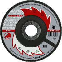 Круг лепестковый торцевой по нержавеющей стали КЛТ1 (125x22.23 мм; P60) Abraflex FLDH20INOX125P60