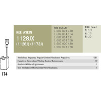 Комплект графитовых щеток 2 шт аналог BOSCH OEM 1607014171/AS Asein 1128JX