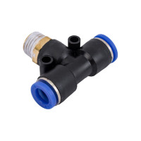 Фитинг цанговый тройник Т-образный 8 мм, резьба наружная 1/4" Pegas pneumatic 5502