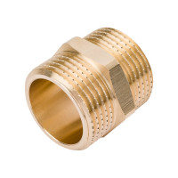 Латунный ниппель AV Engineering наружная-наружная, 1" AVE303003