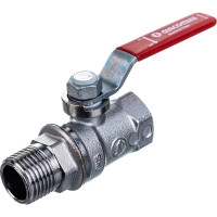 Шаровой кран Giacomini R254DL 1/2", внутренняя/наружная, ручка-рычаг красный, хромированный R254LX003