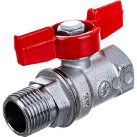 Шаровой кран Giacomini R254D 1/2", внутренняя/наружная, ручка-бабочка красная, хромированный R254X003