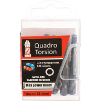 Бита шестигранная (10 шт; HEX4; 50 мм; 1/4") Quadro Torsion 440450