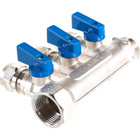 Коллектор СТМ 3 выхода, 3/4x16, с шаровыми кранами, для м/п труб C3MP3416