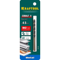 Сверло по металлу COBALT HSS-Co 8% сталь М42 (4.5х80 мм) Kraftool 29656-4.5