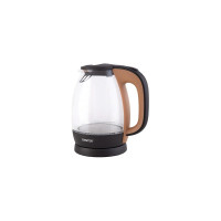 Стеклянный чайник Centek бежевый+кофе, 1.7 л CT-0056