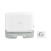 Диспенсер для бумажного полотенца GFmark Z сложения, на две пачки, с ключом, из АБС пластика, цвет БЕЛЫЙ. 911