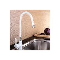 Смеситель для кухни FRAP 35к F4041 гибкий излив, гайка, боковая, белый 537591