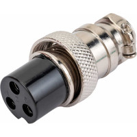Разъем MIC16 3P гнездо Pro Legend металл на кабель, PL2201
