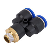 Фитинг цанговый У-образный наружная резьба 1/4", 12 мм Pegas pneumatic 5706